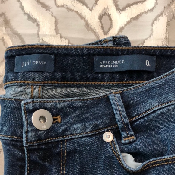 J. Jill Weekender Straight Leg Jeans 0P - Mystic Wash - Picture 3 of 7